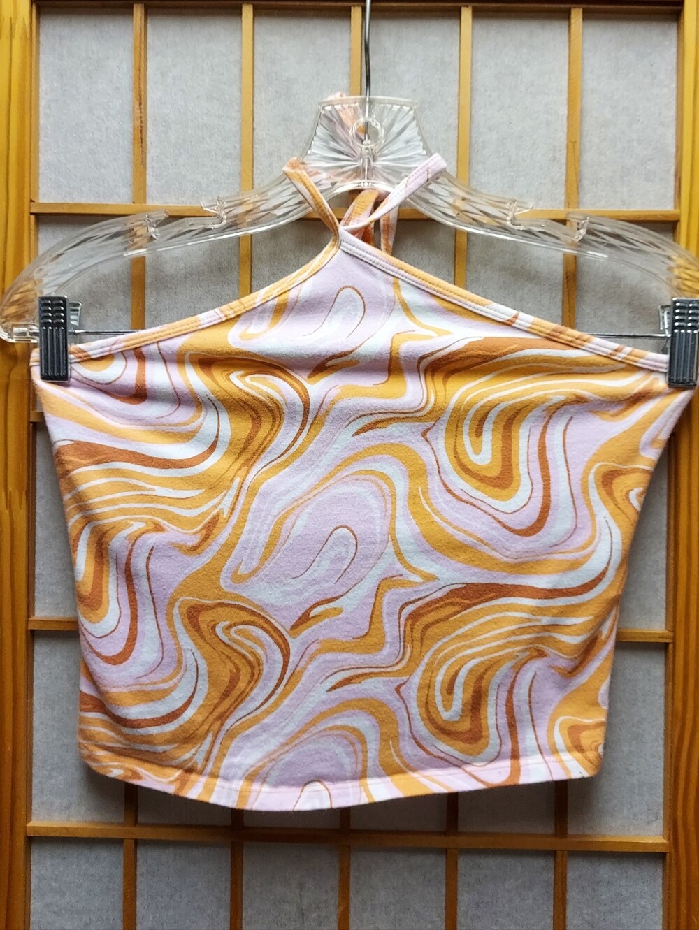 🍨  Hollister Swirl Tie Dye Stretchy Halter Top Juniors M Womens S